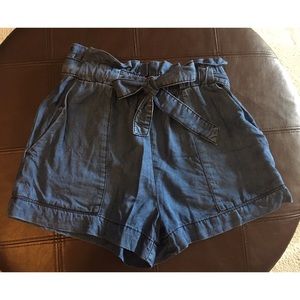 Bow Dressy Denim Shorts